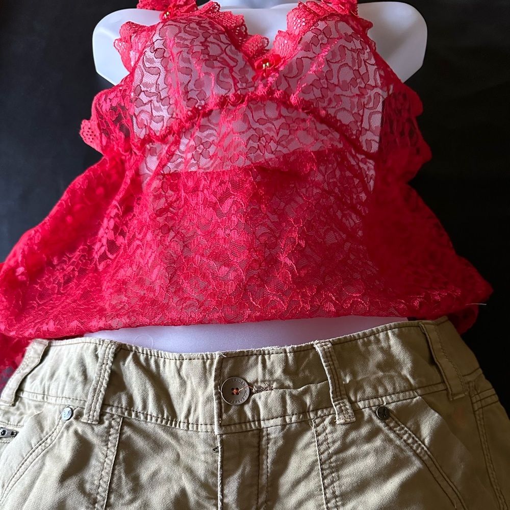 Vintage Red lace lingerie top